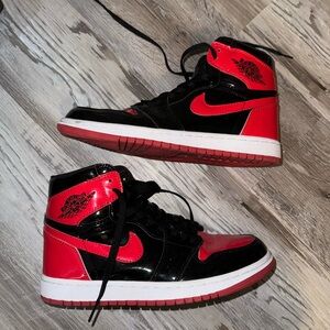 Nike Black and Red High-Top Sneakers